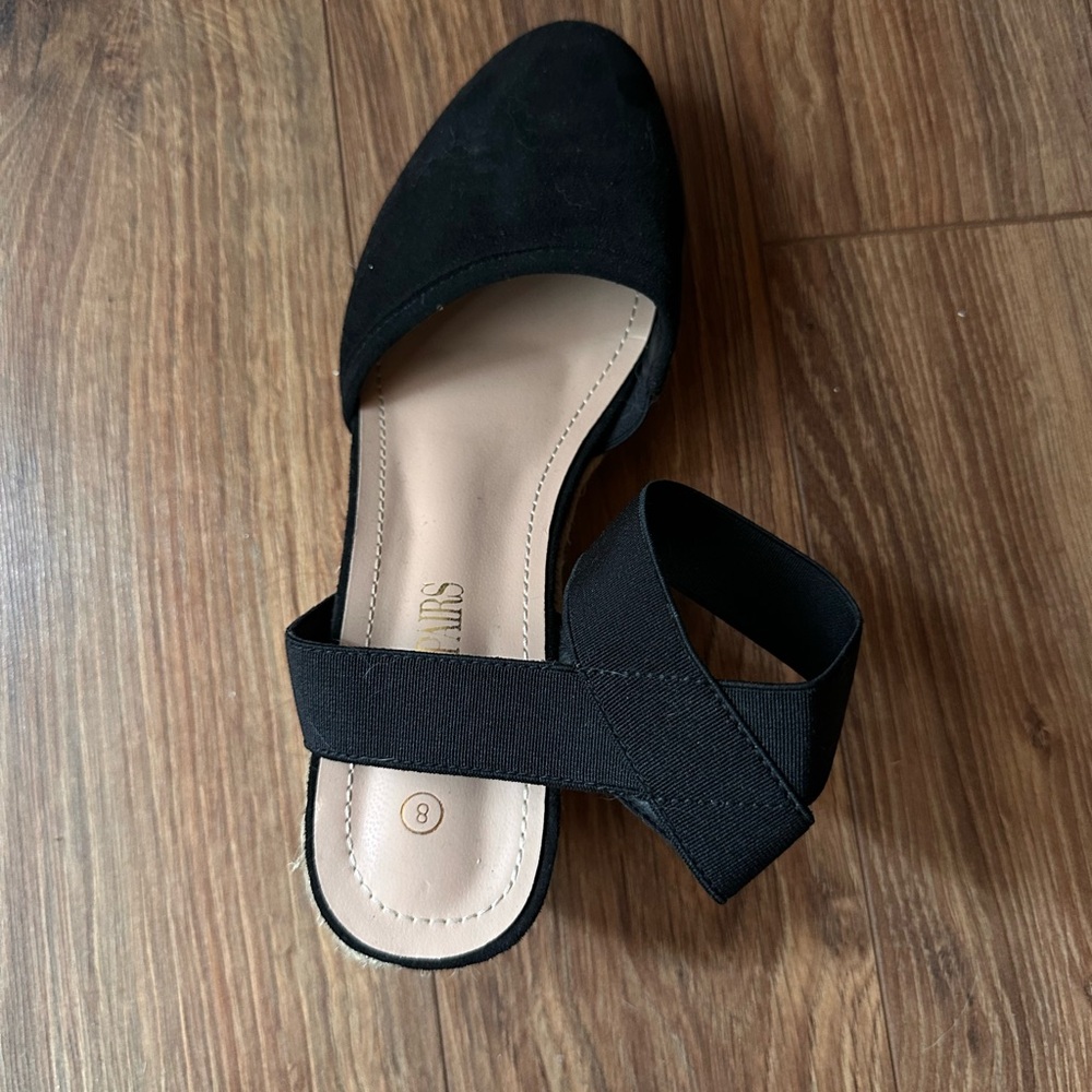 Dream Pairs Black Wedge Sandals